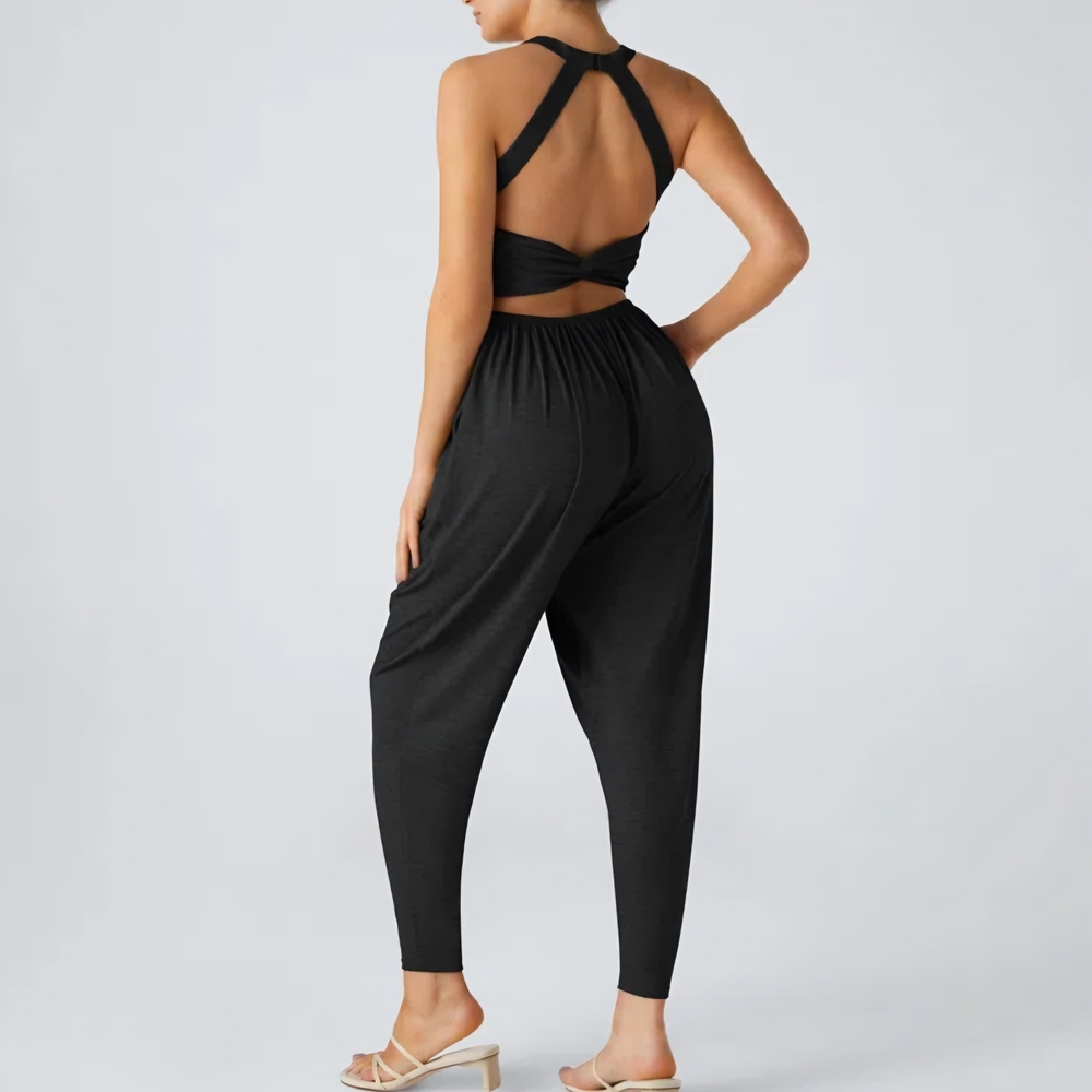 2 Halara - U Neck Pocket Harem Casual Jumpsuit-Easy Peezy Edition - NWT